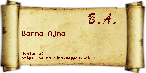 Barna Ajna névjegykártya